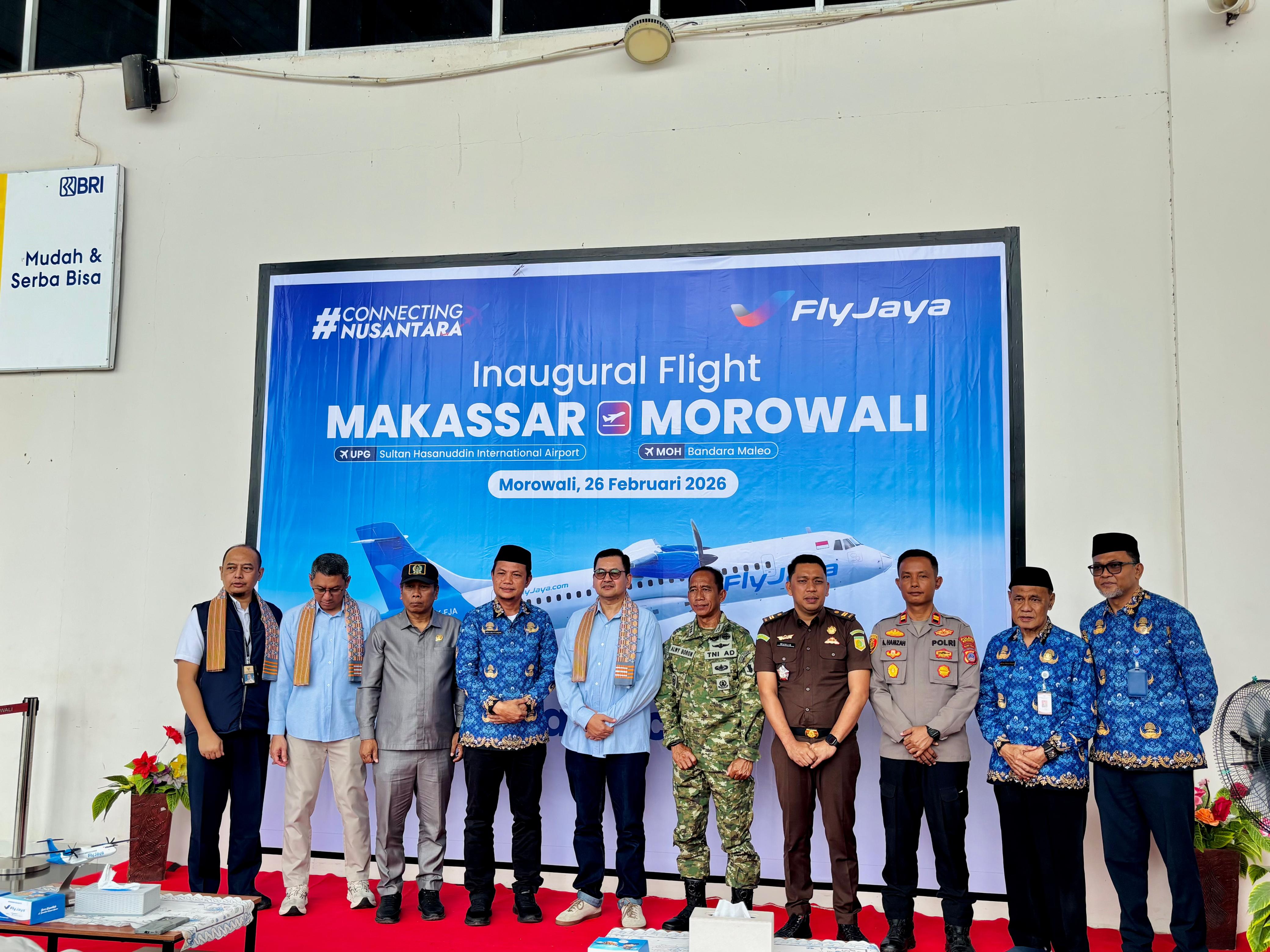 Pemkab Morowali Sambut Penerbangan Perdana FLY JAYA Rute Makassar–Morowali–Bone
