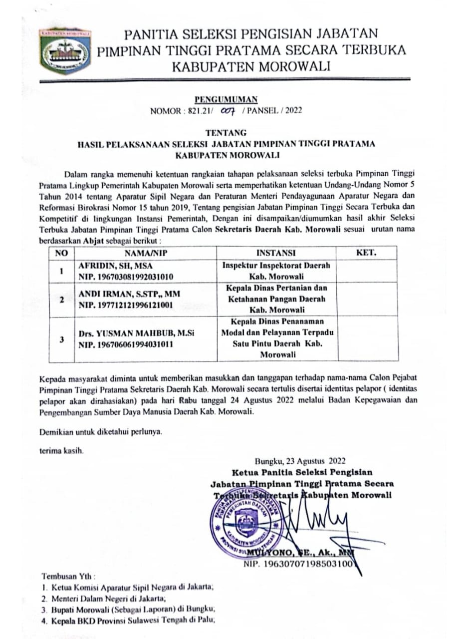 resmi-diumumkan-berikut-tiga-besar-calon-sekda-kabupaten-morowali