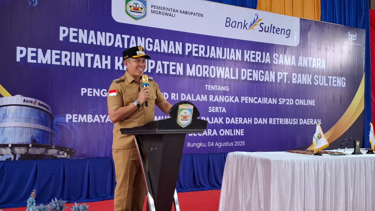 Bupati Iksan Baharudin Abdul Rauf Teken MoU Bersama Dirut PT. Bank Sulteng, Dukung Digitalisasi Keuangan Daerah