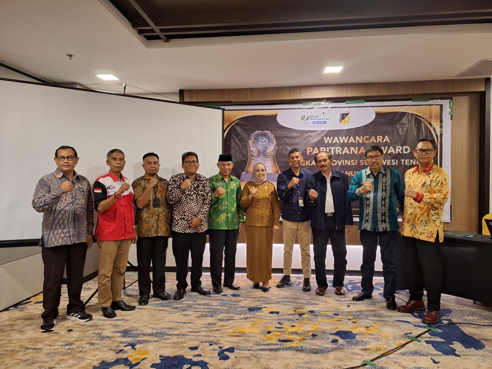 Wakili Pj Bupati Morowali, Staf Ahli Kesra dan SDM Ikuti Wawancara Paritrana Award Provinsi Sulawesi Tengah