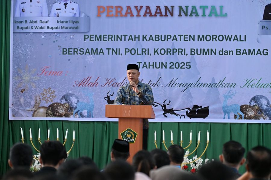 Pemkab Morowali Rayakan Natal Bersama TNI, Polri, KORPRI, BUMN, dan BAMAG dalam Semangat Kebersamaan dan Toleransi