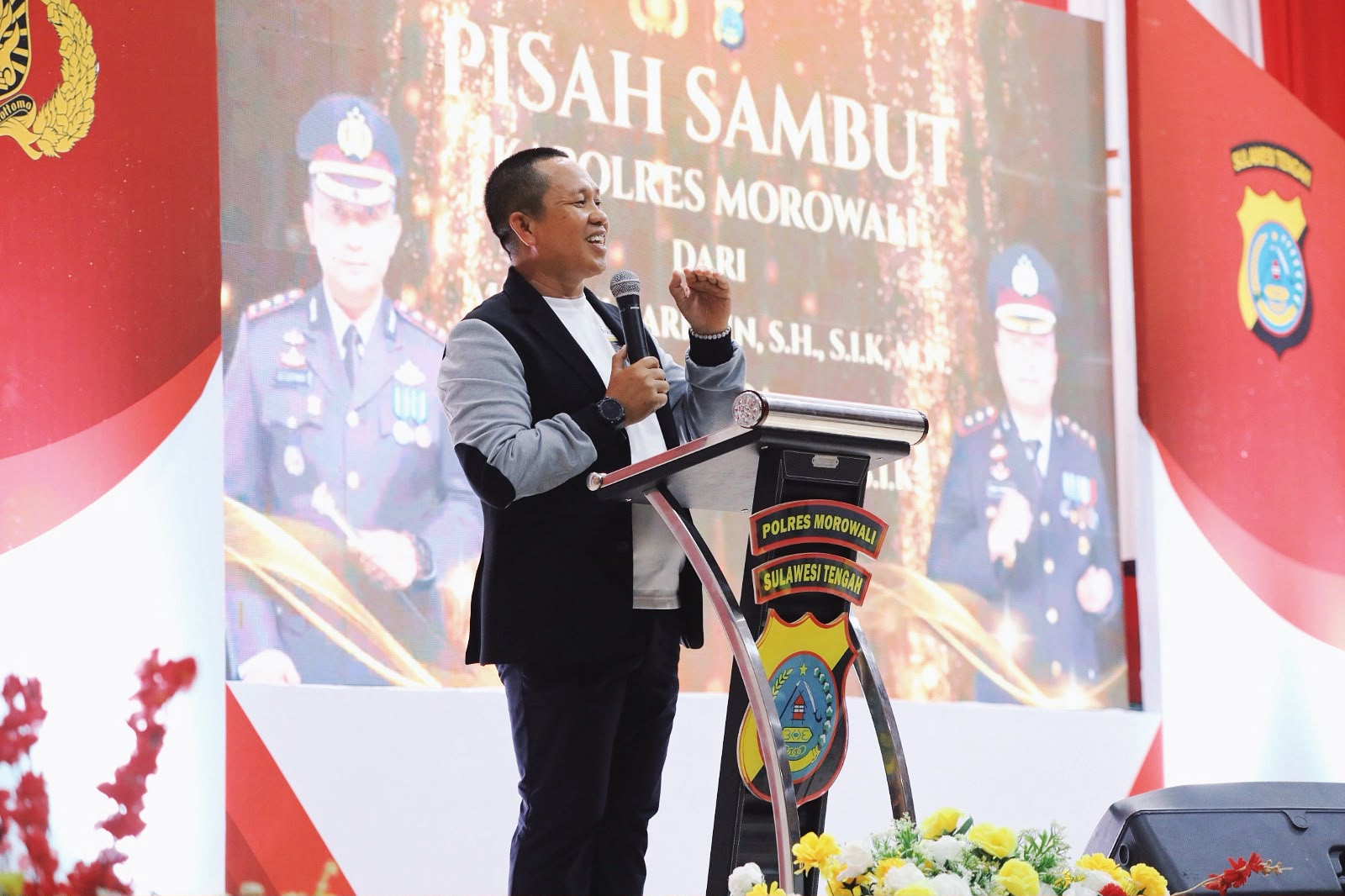 Bupati Morowali Iksan, Apresiasi Pengabdian AKBP Zulkarnain, Sambut Kepemimpinan AKBP Reza Khomeini