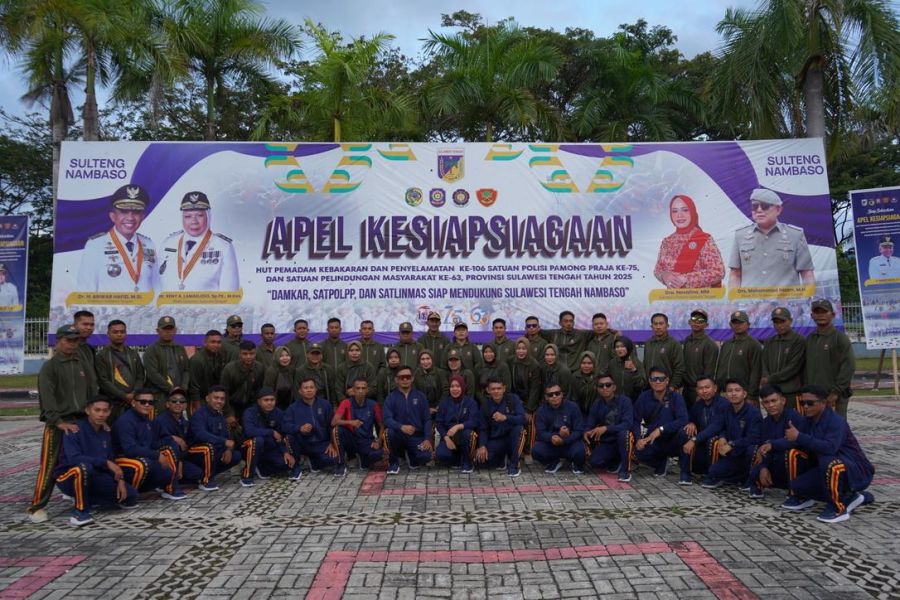 Morowali Turunkan 77 Personel Gabungan di Peringatan HUT Damkar, Pol PP, dan Satlinmas di Parigi Moutong