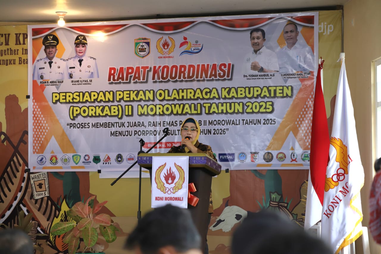 Wakil Bupati Iriane Iliyas Buka Resmi Rakor Persiapan PORKAB II 2025 Kabupaten Morowali