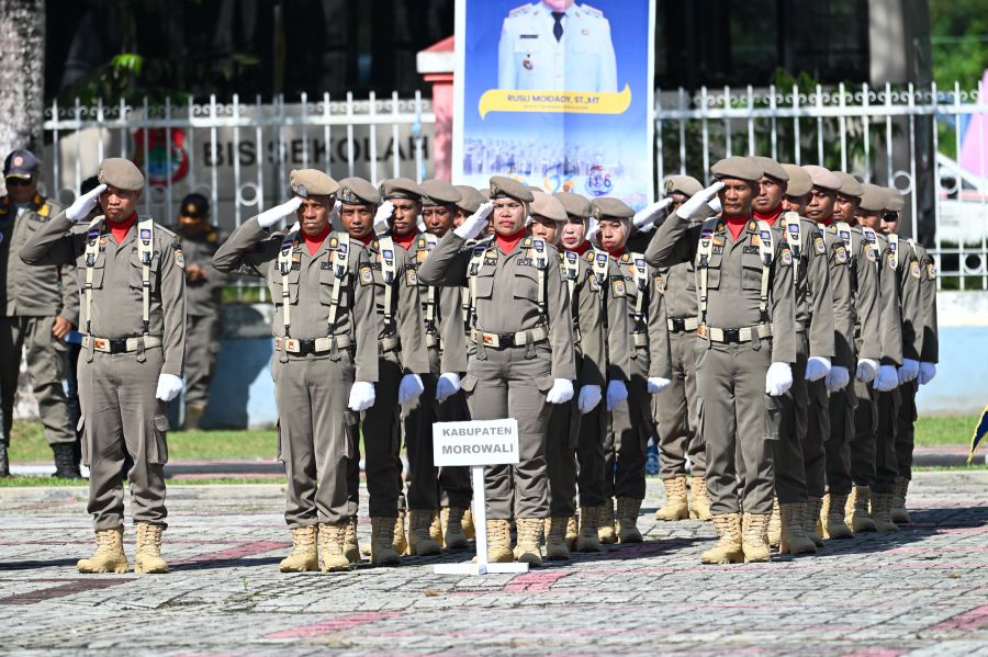 MOROWALI AMBIL BAGIAN DALAM APEL KESIAPSIAGAAN HUT SATPOL PP, DAMKAR, DAN SATLINMAS TINGKAT PROVINSI SULTENG DI PARIGI MOUTONG