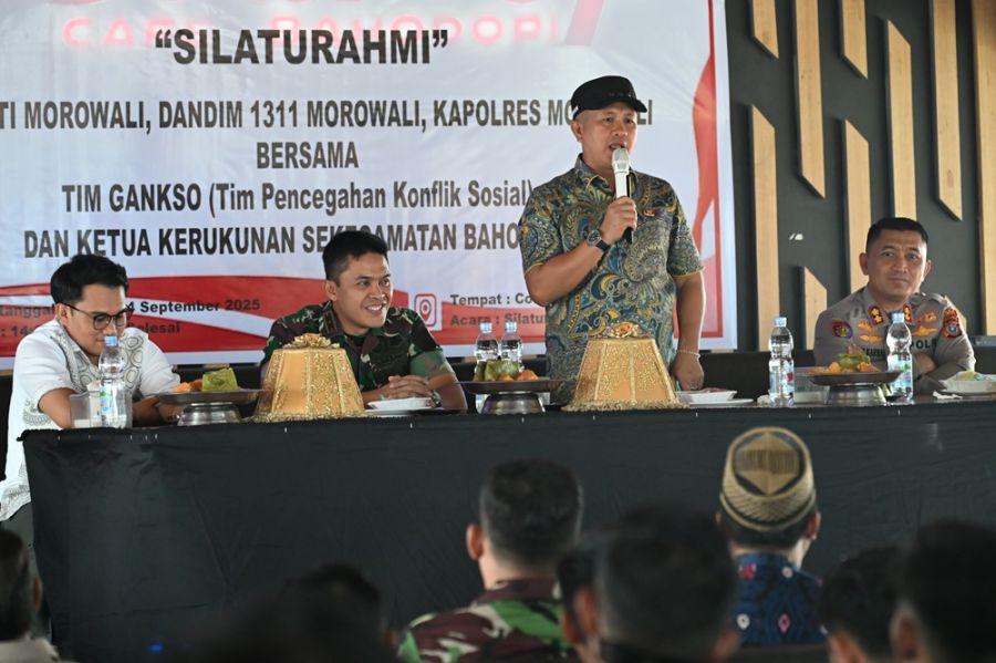 Bupati Morowali Bersama Dandim dan Kapolres Gelar Silaturahmi dengan Tim Gankso Bahodopi