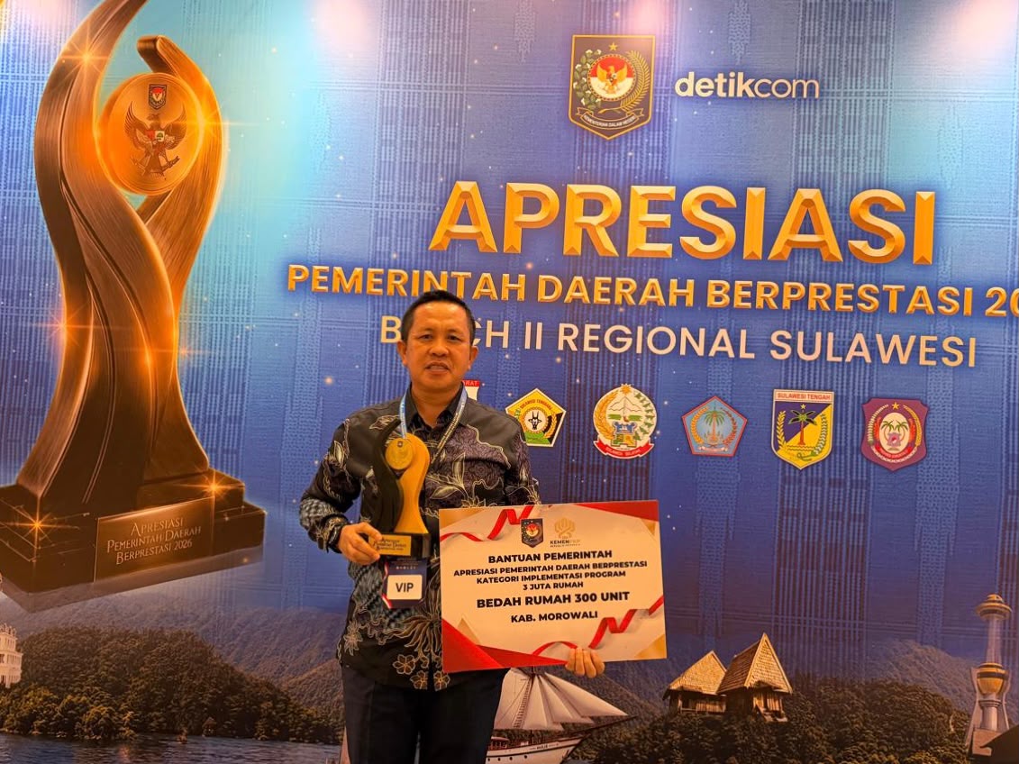 Pemkab Morowali Raih Terbaik I Implementasi Program 3 Juta Rumah Regional Sulawesi